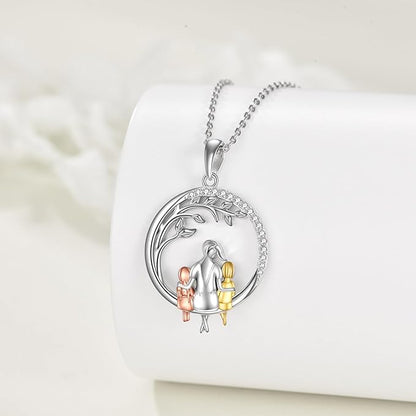 Collar Hermanas Columpio | Árbol De La vida | Oro Rosa