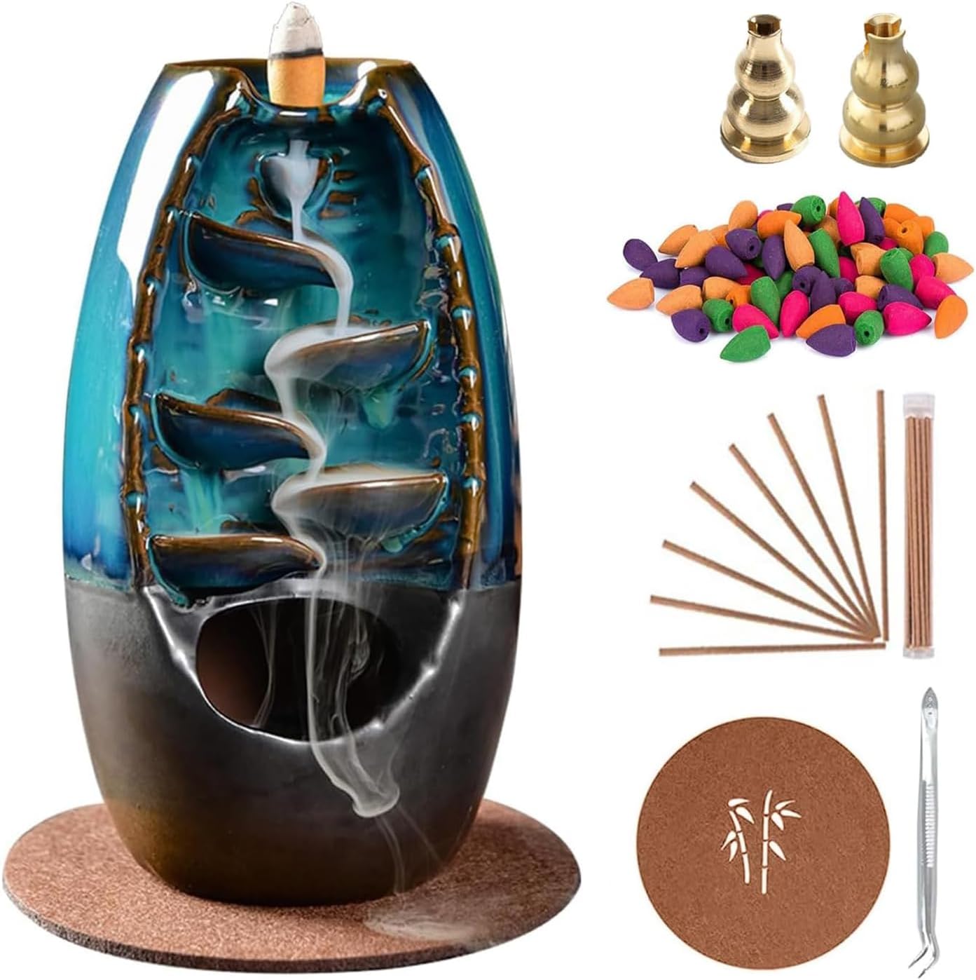 Quemador de Incienso de Reflujo | Con aromas y alfombrilla