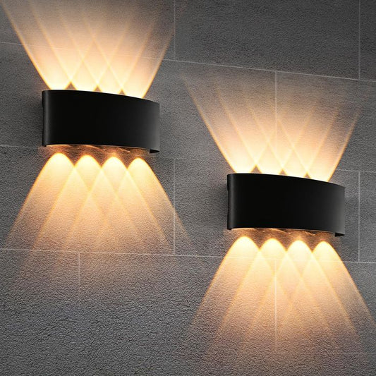 Lámpara solar de pared exterior con 8 LED